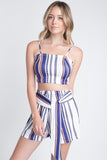 Women's Unique Stripe Printed 2pc Set with Tie